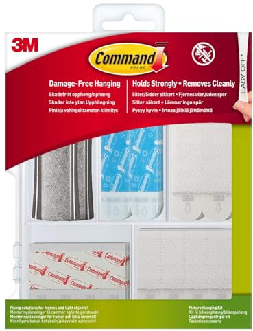 Command Fixing Kit Assorted, For Hanging Picture Frames, Posters and Light Objects - Damage Free, White