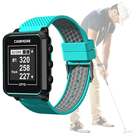 Canmore TW356 Montre GPS de Golf pour Homme et Femme, écran LCD à Contraste élevé, Accessoire de Golf léger et Essentiel pour Les golfeurs, Vert
