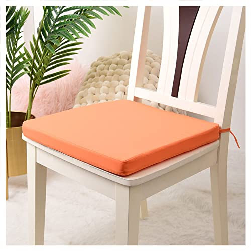 Stuhlkissen Landhausstil mit BäNdern, rutschfest Sitzkissen 40x40 Quadrat für Sessel, Waschbar Verdicken Sitzpolster für Gartenküche Büro Esszimmer(Size:2 PCS,Color:Orange)