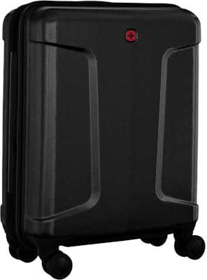 Wenger Legacy Carry-On Hard-Shell Suitcase, 39/44 l Expandable, Black | Cabin suitcase 40 x 54 x 20 cm for business travel with TSA lock, double-coil zipper and 4 double wheels