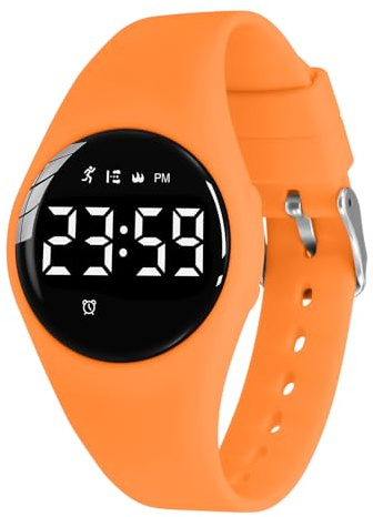 aswan watch Reloj Digital para niñas y niños con Podómetro,Distancia y Calorías sin APPs ni Móvil,cronómetro, Calendario, Despertador y luz-Reloj Infantil Deportivo con Correa de Silicona