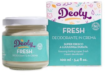 Deoly Fresh Plastic Free Deodorante in crema super fresco a lunga durata 100 ml Deodorante solido naturale