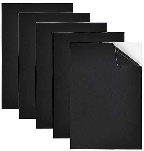 Kleemeiero 5 Hojas de Neopreno Adhesiva Aislante 30*20CM*3MM Almohadillas de Espuma Autoadhesivas Negra Amortiguación Ruido, Almohadillas de Goma Protectoras de Piso, Paneles de Espuma de Poliuretano