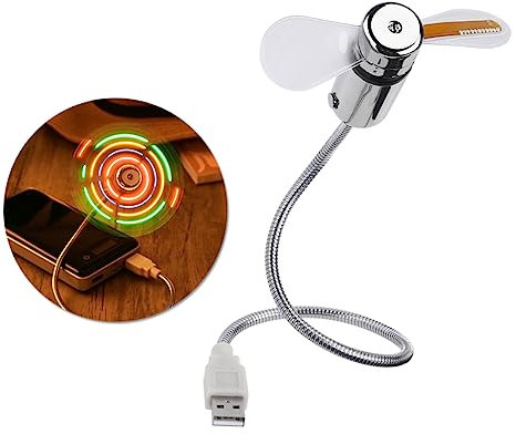Hemobllo 2pièces Mini Ventilateur Usb Flexible Avec Affichage Led Circulaire Lot De Ventilateurs Mini Pour Bureau Ordinateur Portable