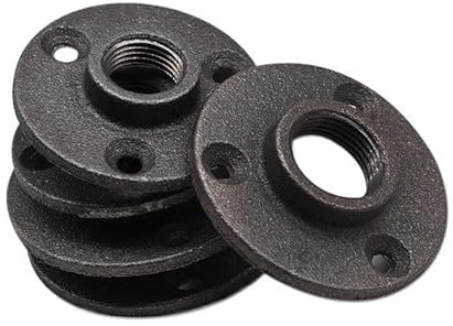 RaamKa Flange 1 pz Nero Decorativo Ghisa Malleabile Piano/Parete Flangia Ghisa Malleabile Raccordi BSP Foro Filettato Flangia Filettata (Size : 1)