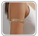 Inateannal Bracelet pour le haut du bras en forme de feuille d'or Bracelet à feuilles tourbillonnantes Bracelet ouvert et réglable Bracelet de bras de mariage Bijoux pour femmes et filles