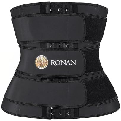 RONAN. Bauch- und Taillen-Trimmer-Gürtel für Herren, Lendenwirbelgürtel für Damen, Bauchweggürtel, Schlankheitsgürtel für Herren, Postpartum-Gürtel für Damen, Bauchweggürtel, Schwarz , XXX-Large