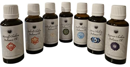 Das Kraftzentrum Chakra Balance Öl Set (7 Chakren) | Handgemachte Aromapflege- & Massageöle auf Mandelölbasis | Ganzheitliche Balance, Achtsamkeit & energetische Harmonie