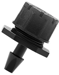Goteros de Riego, Plástico Aspersores de Goteo Ajustables de 8 Agujeros, 50 Pcs Micro Jardín Goteo Riego Rociadores, Micro Flow Gotero Cabeza de Goteo para Huertos o Macizos de Flores (Negro)