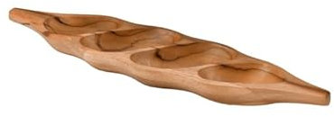 Belhome Plateau apéro 4 coupelles 49 cm en Bois Massif de Teck - Malia -