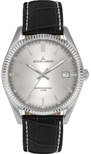 JACQUES LEMANS Damen-Quarzuhr Schwarz/Grau 50-4Q