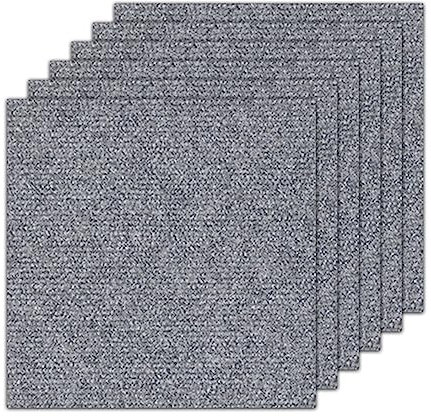 Teppichfliese selbstklebend 24 Stück verschleißfeste, Selbstklebende Teppichfliesen, abziehen und aufkleben, nahtloses Spleißen, für Zuhause und Büro, 23,5 x 23,5 Zoll