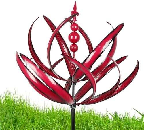 Windrad Metall Garten，Lotus Metall Windmühle，Rotierende Gartenwindmühle， Windmühlen Für Die Gartendekoration