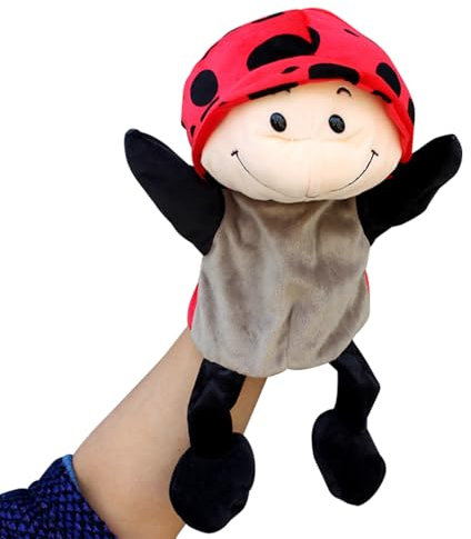 Tierhandpuppen für Kinder, Marienkäfer Handpuppen, Geschichtenerzählen Handpuppen mit Beinen, Tier Fingerpuppen mit bewegliche offene Münder für Unterricht, Vorschule, Geschenke (Marienkäfer)