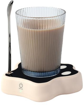 Fierudeng Electric Mixing Mug Base - Electric Automatic Mixer Rechargeable Stirring Base,Versatile Kitchen Gadgets with Coffee Spoon for Milk Cups, Coffee Mugs, Glass Cups