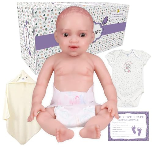 Yeefairy Barndockor i Realistiskt Silikon Nyfödd 43cm Lifelike Blandras Afroamerikansk Flicka Öppna Ögon 2,9kg Emotionell Hjälp och Terapeutisk Företagning (Ljus hy)