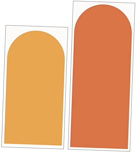 Geometrische Bogen Wandtattoos 2 Stück, Pvc, Orange, Wohnzimmer | Stark Haftend, Reißfest und Farbecht, Stilvolle Kunstoptik, Geeignet für Spielzimmer