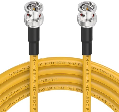 Superbat 3G/6G/12G SDI Cable 10m 75ohm BNC Male to Male Belden 1694A Yellow