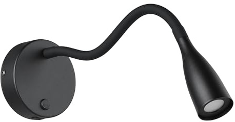 EGLO LED Wandlampe Olivandino 1, Schwanenhals Leselampe Wandmontage | Bettlampe Wand mit Schalter und USB Ladefunktion, Wandleuchte Schlafzimmer, Metall und Kunststoff in Schwarz, warmweiß