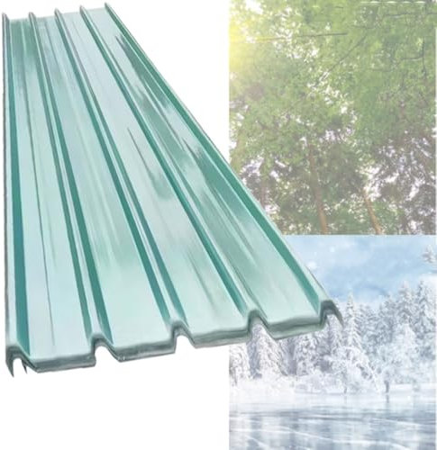 Generisch Klare Dachplatte, gewellte GFK-Tageslichtplatten, 1/25 Zoll dick, UV-Schutz-Dachplatten, Dachverkleidungsplatte für Lagerschuppen, leicht zu Rollen (5 Stück, 100 x 93 cm)