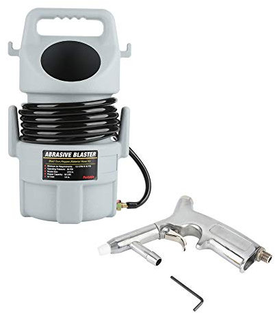 Xiuganpo Kit de Pistolet de Sable, Kit de Sable Pneumatique Portable avec Pistolet, Tuyau de 15 Pi 50 Lb, Régulateur de Compresseur D'air pour Nettoyer le Métal, Bois