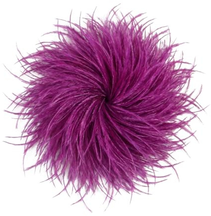 Baesics Federbrosche Damen - Feder Brosche zum Anstecken Ansteckblume | Aus echten Straußenfedern, federleicht und voluminös, 2-in-1 mit Nadel und Haarclip. Für Hochzeit, Fasching, Blazer, Kleid