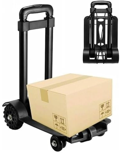 Heavy Duty Lightweight Folding Hand Trucks - Foldable Wheelbarrows for Industrial Warehouse, Luggage, Travel, Car Moving, Office
