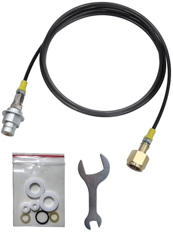 DRYHTEN Soda Water Machine External Carbon Dioxide Filling Adapter Hose Kit 1 Metre/2.5 m with Quick Connect Connector for Sodastream Terra, Duo, Art, Gaia (Tube Length 1 m)