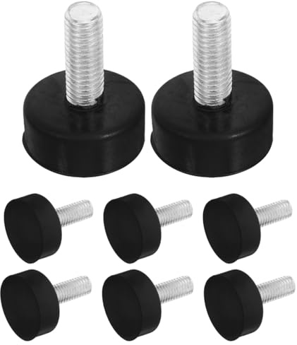 HOMSFOU 8pcs Adjustable Washing Machine Feet Pads with Screw Thread Heavy-duty Rubber Anti-vibration Isolators for Furniture Appliances Noise Reduction and Stable Leveling (M8*25)