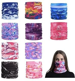 QUIIEOSKIA Scaldacollo multifunzione sportivo magico, senza cuciture, sciarpa magica, fascia elastica, bandana, resistenza ai raggi UV, per equitazione, motociclismo, escursionismo, pesca, yoga