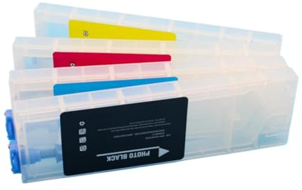 CasdsDtub Cartouches d'encre Verticales CISS 220ml, 4 pièces, compatibles avec l'imprimante à éco-solvant RA RE640, système d'alimentation Continue en Encre