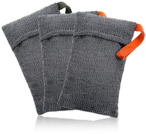 3 bolsas de jabón, bolsa de jabón para exfoliación profunda, esponja de ducha exfoliante, esponja de baño exfoliante, bolsa de lavado espumoso para lavado corporal, viaje con malla de secado rápido
