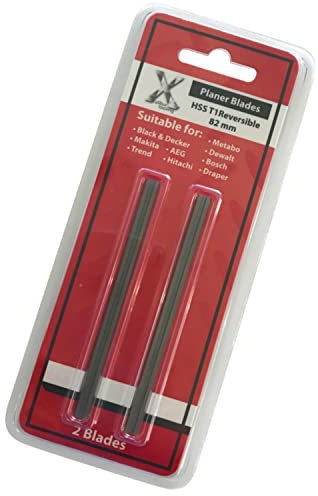 82mm Reversible Planer Blades Replacement for Bosch, DeWalt, Makita, Ferm, Hitachi, Holz-Her, JCB, Mafell, Peugeot, Ryobi, Skil Electric Power Tool Carpentry Pack of 2 by Xcalibur Tooling