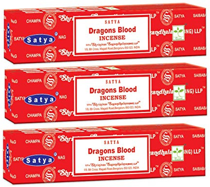 Satya Sai Baba Nag Champa - Lote de 3 varillas de incienso (15 g), color rojo