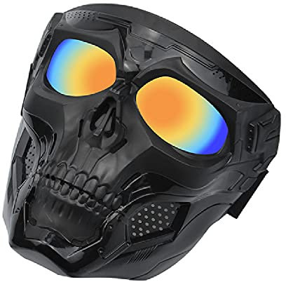Kayheng Tactical Protective Adjustable Skull Vollmaske für Airsoft Paintball Cosplay Kostüm Party Hockey Halloween Maske