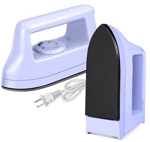 Mini Iron for Crafts and Quilting - Travel and Household Electric Heat Press Machine for Sewing Supplies (Purple)