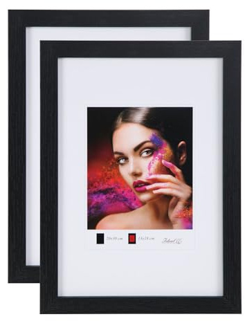 IDEAL TREND 2er 3er 5er Set Holz Bilderrahmen Lifestyle Plexi Foto Rahmen Collage Wanddeko Poster HR-25: Farbe: 2er Pack Schwarz | Format: 30x40