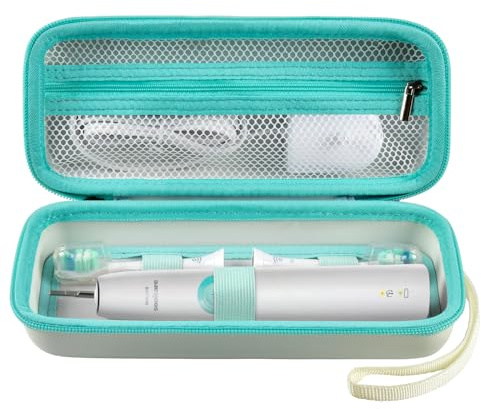Boobowl Zahnbürsten-Reiseetui für Philips Sonicare/für Oral-B Pro | Fixierband und Netztasche für Griff, Bürstenköpfe und Zahnpasta, für Pendler und Urlauber, ohne Geräte und Zubehör- White