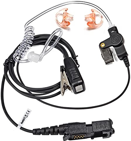 HYS Funkgerät Ohrhörer Kompatibel mit Motorola DP2000 DP2400 | Headset Mit Mikrofon, Schallschlauch Kopfhörer für DP3441 DEP550 DEP570 XPR3300 MTP3250 XiR P6600 Walkie Talkie(Ohrstöpsel)