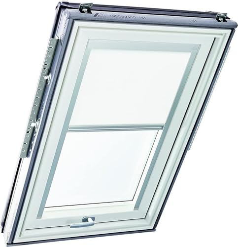 Roto Exclusiv ZRE - Estor para claraboya Roto - Riel de guía Plateado - Manejo Manual - Estor de luz Diurna Designo R6/R8, i8 y Classic 64/84 - Tamaño 134/160 | 13/16 - Color Blanco