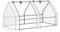 Outsunny Mini Small Greenhouse with Steel Frame & PE Cover & Zipped Window Poly tunnel Steeple for Plants Vegetables, 180 x 90 x 90 cm, White