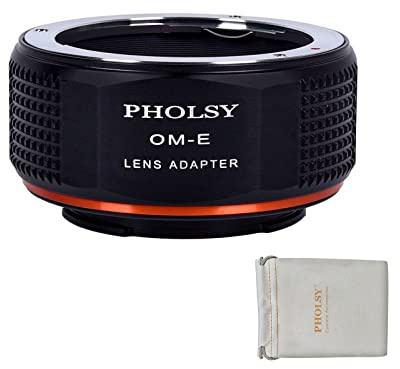 PHOLSY Adaptador Montura Compatible con Objetivos Olympus Zuiko OM y Cuerpo Cámara Sony E, a1, a9II, a7S III/II, a7R V/IV/III/II, a7C a7 IV/III/II, a6600 a6500 a6400 a6300 a6100 a6000 a5100 a5000 NEX