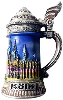 Köln Deutschland 3D Bierkrug Kühlschrank Magnet Souvenir Geschenk, Kunstharz handgefertigt Köln Kühlschrank Magnet Home & Küche Dekoration Kollektion