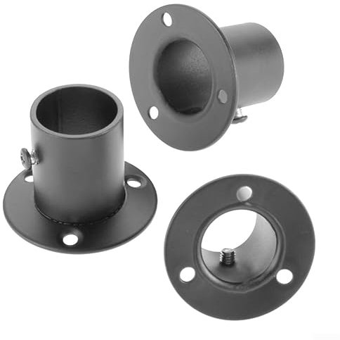 Soportes de enchufe para barra de armario, 2 soportes de acero para armario, barra de brida, poste de barra, decoración para barra de colgar ropa, barra de toalla (32 mm)