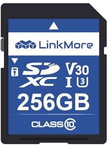 LinkMore SDXC Speicherkarte 256GB – UHS-I – V30, U3 – 95/70 MB/s – Für 4K-Videoprojekte & Foto-Backups – ideal für Kamera & Drohne
