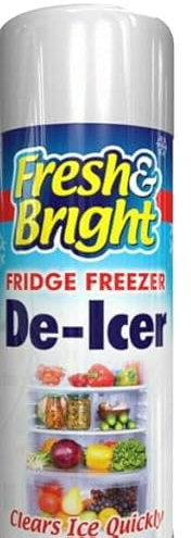 1 x Fridge De-Icer Spray 200ml Fast Acting Melts Ice and Frost Quickly Fridge Cleaner Genuine Fresh & Bright