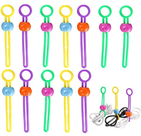 Food Bag Sealer, Bread Bag Sealer, Pack of 12 Bag Clips, Reusable Bag Clips, Cord Organiser, Food Clips, Strap Seal, Sealing Straps