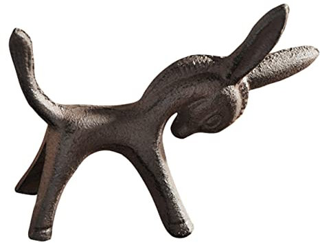 RORPOIR Esel Figur Aus Gusseisen Tiere Statue Eisen Dekoration Für Schreibtisch Tisch Vitrine Heimtextilien