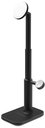 ZAGG mophie Stand Estendibile 3-in-1 con MagSafe [15W] per iPhone, Airpod, Apple Watch e dispositivi Qi, testa inclinabile, base in acciaio ponderata, ricarica simultanea (Nero)