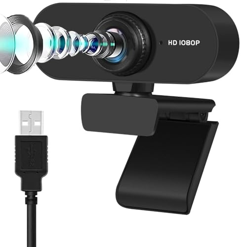 BSLVWG HD Webcam with Microphone,HD 1080p/30fps,Widescreen HD Video Calling,HD Light Correction,Noise-Reducing Mic,Plug and Play USB Web Camera for Skype,FaceTime,PC/Mac/Laptop//Tablet